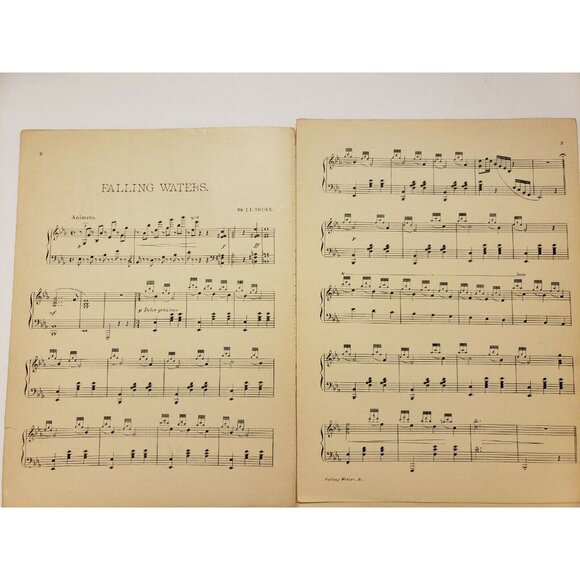 Sheet Music-"Falling Waters"  BY J. L Truax, 1926, Vintage - Picture 2 of 3